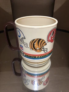 MAB Paints, NFL Helmet Themed Football, Coffee Plastic Travel Mug Vintage1970’s! - Picture 1 of 5