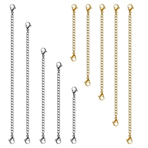 Necklace Extenders, 10Pcs Stainless Steel Gold Silver Necklace Bracelet Anklet - Picture 1 of 7