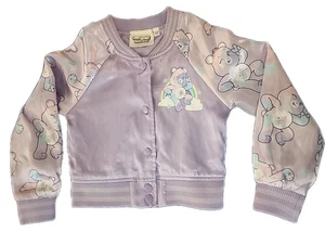 Giacca Care Bears viola arcobaleno con bottoni stile Varsity leggera XS (4/5) - Foto 1 di 9