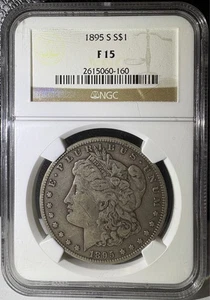 1895-S $1 Morgan Silver Dollar NGC F 15 (160) - Picture 1 of 2