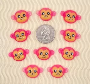 10 pc x 1" Resin MONKEY Baby Flatback Embellishment for Hair Bow/Card/Cute SB522 - Picture 1 of 2