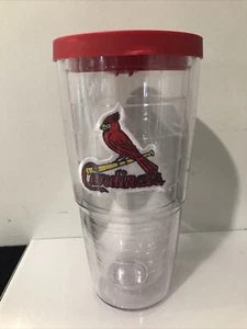 St. Louis Cardinals Tervis 24oz Double Wall Clear Tumbler With Red Closable Lid - Picture 1 of 12