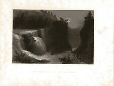 TRENTON FALLS, VIEW DOWN THE RAVINE; NEW YORK; 1846 hand colored