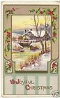 Org Vintage Pc- Mill- Christmas Greetings Stamp- Joyful Christmas- 1907-1915