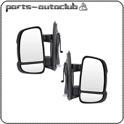 Espejos retrovisores laterales diestros+derechos plegables manuales intermitente negros para Dodge Ram Promaster 2014 Foto 1 de 4