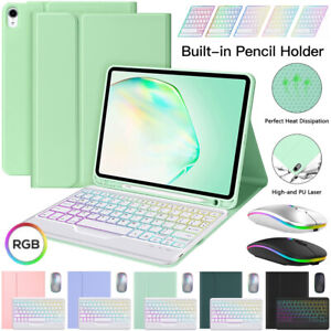 For iPad 5/6/7/8/9/10th Gen Air 4 5 Pro 11 Bluetooth Backlit Keyboard Case Mouse