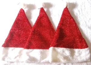 NEW Set of 3 Santa Hats Excellent Quality - Picture 1 of 3