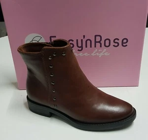 EASY'N ROSE by Relaxshoe Stivaletti con zip. Pelle col. Marrone. Tacco 30 n° 36 - Foto 1 di 3