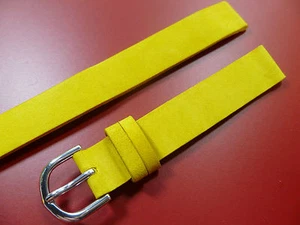 12 mm GELB WICKEL UHRENARMBAND WICKELARMBAND UHRENBAND LEDER 1229 - Picture 1 of 4