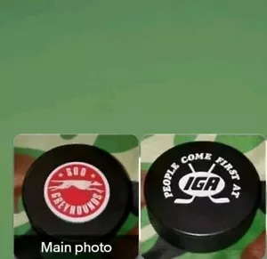 SOO GREYHOUNDS VICEROY MFG. PUCK MADE IN CANADA 🇨🇦 PEOPLE COME FIRST AT IGA - Picture 1 of 11