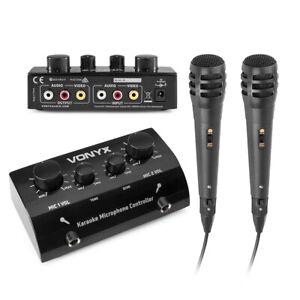 Vonyx 103.113 AV430B Karaoke Mixer Controller with Microphone - Black