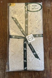 Irish Linen Brownlow Thomas Ferguson 6 Damast Servietten natürliche keltische Schriftrolle Neu in Verpackung - Bild 1 von 5