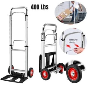 Folding Hand Truck ,300 lb Capacity Aluminum Portable Cart with PP+EVA Wheels - Picture 1 of 14