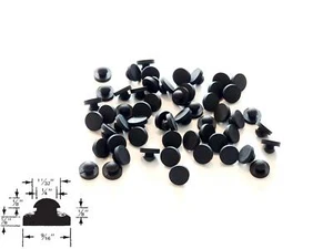 25 Push-in Rubber Bumper Feet Stem Stoppers/Hole Plug 1/8 Groove - Fits 1/4 Hole - Picture 1 of 1