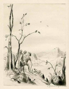 Walter WELLENSTEIN - due gel escursionistici - firmati a mano xilografia originale 28 - Foto 1 di 1