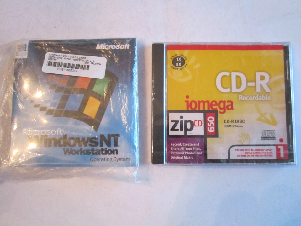 MICROSOFT WINDOWS NT WORKSTATION OPERATING SYSTEM & IOMEGA CD-R RECORDABLE DISC - Image 1 of 4