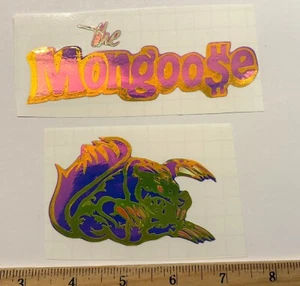 Tom McEwen Mongoose Caricature Chrome Illusion Foil Die Cut Logo Decal Sticker - Picture 1 of 4