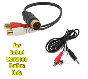 Cable adaptador de audio de entrada auxiliar Kenwood puerto cambiador de CD a RCA con cable de 3,5 mm - Imagen 1 de 1