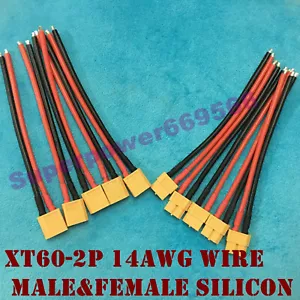 5pair XT60 XT-60 XT 60 120mm Male&Female PLUG 14 AWG Silicone Wire RC connector - Picture 1 of 12
