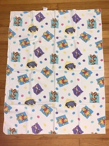 VTG WPL 1675 90’s Pooh Piglet Tigger Eeyore Dots Flannel Baby Blanket - Picture 1 of 5