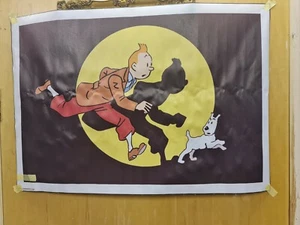 Impresión Tintín 80cm x 55cm Lienzo NUEVO Solo Impresión, Sin Marco. - Imagen 1 de 1