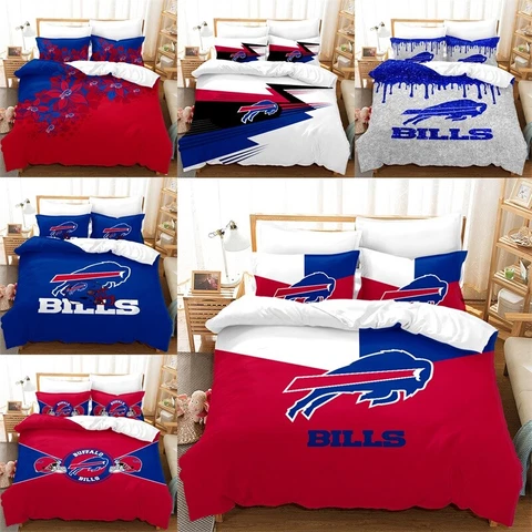 Buffalo Bills Floral Duvet/Quilt Cover Comforter Cover Pillow Sham Bedding Set Cover