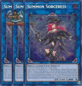 Yugioh! 3x Summon Sorceress BLMM-EN157 Secreto Raro 1ª Edición Casi Nuevo - Imagen 1 de 1