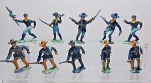 CRESCENT TOY 1/32 Indian wars Union infantry Custer 7th regiment ENGLAND 10x - Photo 1/2