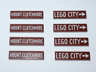 Lego ® Lot 8 Plaque Sérigraphiée Direction Lego City + Mount Clutchmore 2431 New