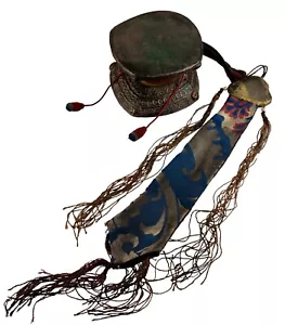 Altes Damaru Tibetisches Tamburin Chöd Ritual Ø 13 cm Selten Qualität #26674 - Bild 1 von 10