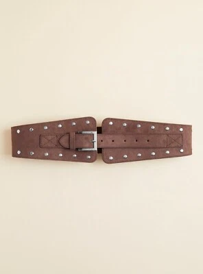 Torrid Studded Buckle Waist Belt Brown 00/0 #H23175 - Image 1 of 3