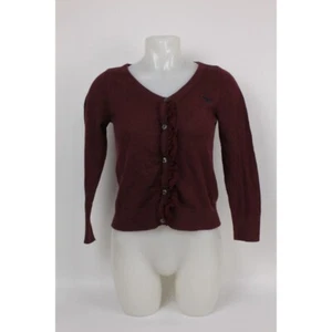 Womens Abercrombie & Fitch Cardigan Size Medium Ruffle Front Article - Picture 1 of 12