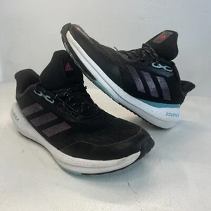 [H01872] Adidas EQ21 Run J Core Black/Shock Pink/Pulse Aqua Grade-School Sz 3.5 - Picture 1 of 10
