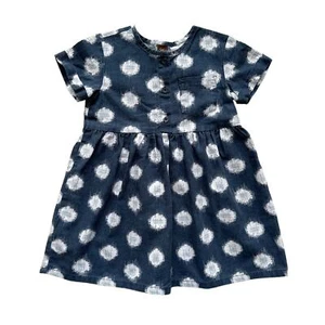 Tea Collection Linen Neko Polka Dot Play Dress Size 5 - Picture 1 of 4