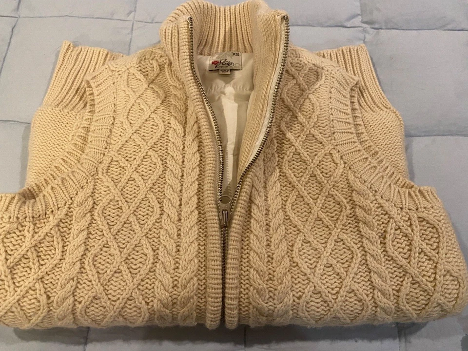 Chaleco para mujer Joie XS aislado con cremallera cachemir/lana tejido con cable usado en excelente estado Foto 1 de 4