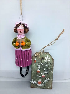 "Christmas Carol" Handarbeit Weihnachtsschmuck Spielzeug in Antik mit Handarbeit Etikett - Bild 1 von 6