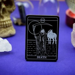 Morte Tarocchi Scheda Distintivo Spilla Smaltata Grim Reaper Astrologia - Foto 1 di 3