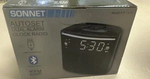 Sonnet R-1428 0.9” LED FM Clock Radio w/ Bluetooth Speaker & USB Charging Port - Picture 1 of 4