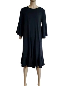 LuLaRoe Women's Dress Size M Black 3/4 Bell Sleeves - Picture 1 of 13