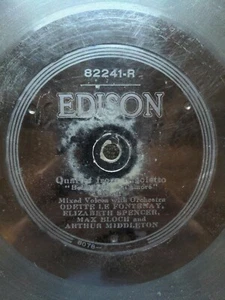 Quartet from Rigoletto Quand Ero Paggio Deh Vieni Edison Diamond Disc 82241 A8 - Imagen 1 de 8