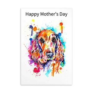 Mothers Day Card Spaniel Springer Cocker Working Welsh Gift - CUSTOM TEXT - Picture 1 of 4