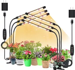 3head Plant Lights, 2Pack Grow Lights for Seed Starting, Full Spectrum Growing - Picture 1 of 6