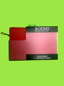 BODHI The Tech Collection Italian Leather Red 11" MacBook Air Sleeve BRAND NEW - Picture 1 of 5