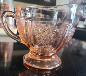 Pink glass Sharon Cabbage Rose Creamer - Picture 1 of 2
