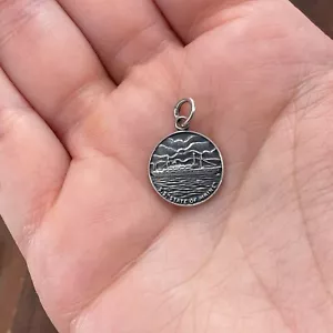Vintage 925 Sterling Silber "SS State of Maine" Dampfschiff Schiff Anhänger Charm - Bild 1 von 3