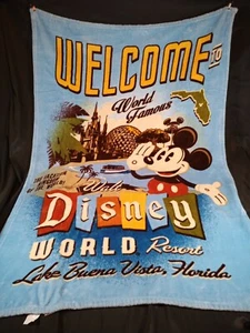 Disney World Resort Mickey Mouse Fleece Überwurfdecke 40""x60"" Lake Buena Vista - Bild 1 von 4
