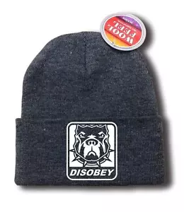 NUEVO BULL DOG DESOBEY DIVERTIDO HIPSTER MMA HIP HOP SNOWBOARD ESQUÍ GORRO LARGO SOMBRERO UNO - Imagen 1 de 4