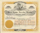 190_ Deer Lodge Novelty Works Montana old stock certificate share scripophily