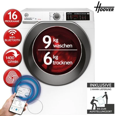 HOOVER HDQ 496AMBS/1-S Waschtrockner hOn App Waschen 9kg / Trocknen 6kg 2ML - Bild 1 von 4
