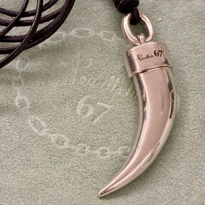 Pomellato Collana Ciondolo Corno Zanna Dente Di Leone Cornetto Argento Raro - Immagine 1 di 4